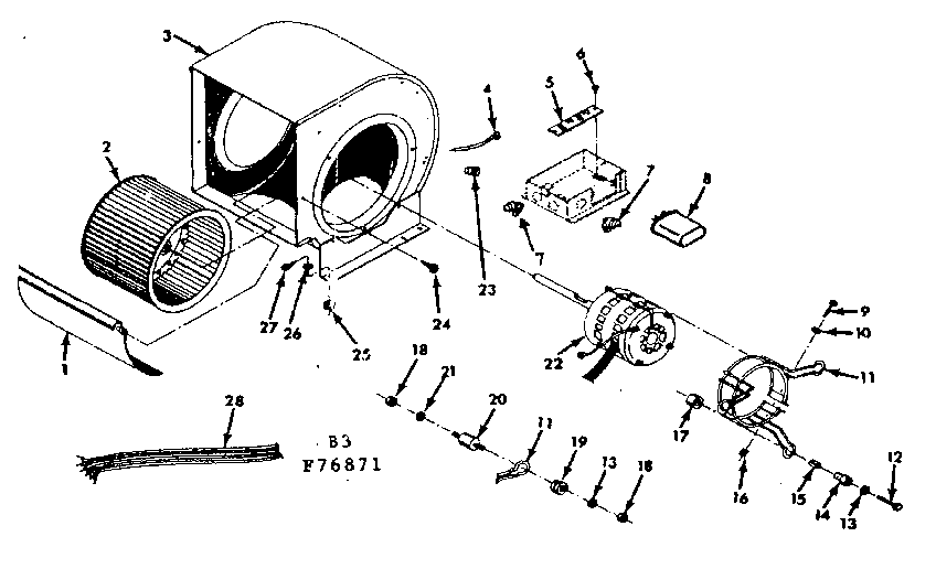 Kenmore 86777872 h-q blower assembly diagram