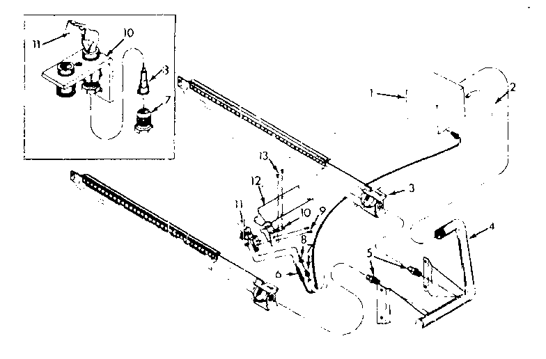 Kenmore 86777687 burner & manifold assy diagram