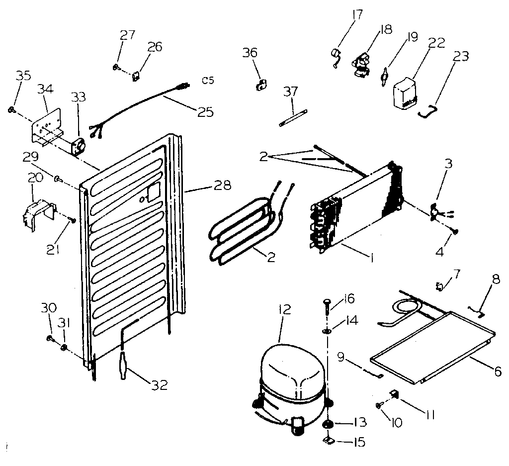 Kenmore 2537612821 unit parts diagram