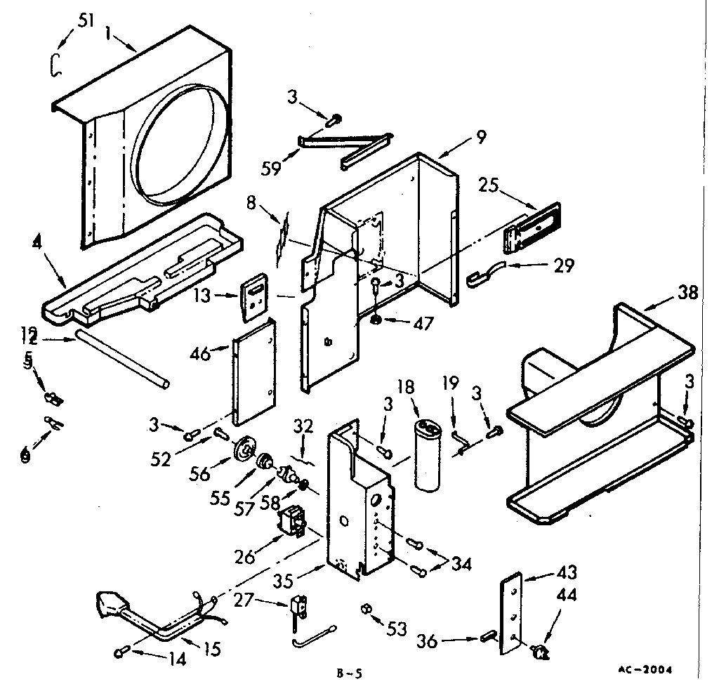 Kenmore 10671510 air flow parts diagram