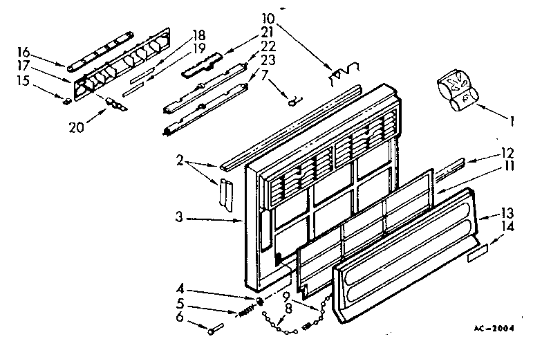Kenmore 10671510 cabinet front parts diagram
