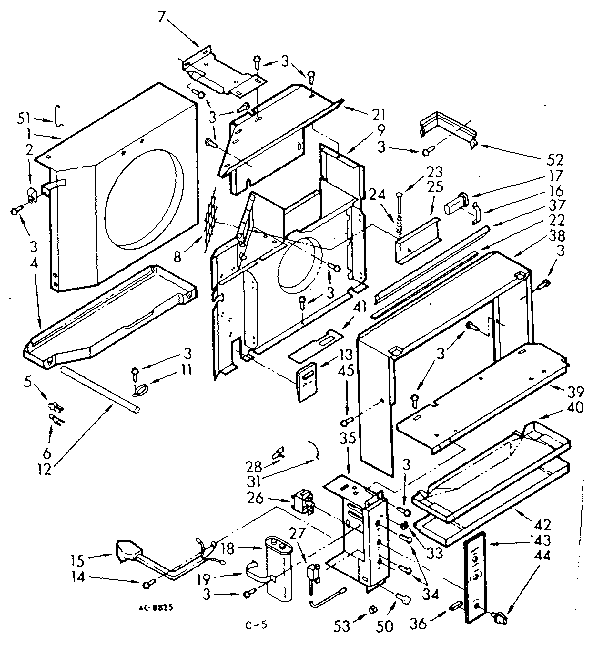 Kenmore 10671730 air flow parts diagram