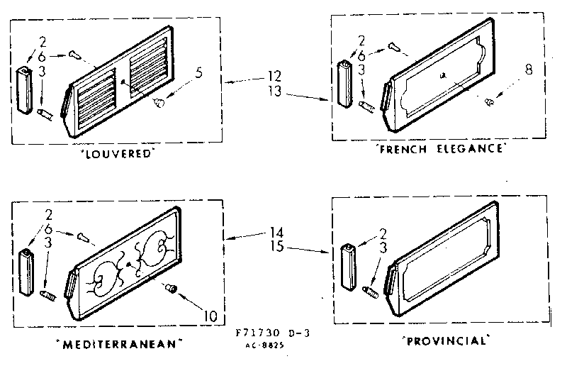 Kenmore 10671730 accessory decorator panel kits diagram