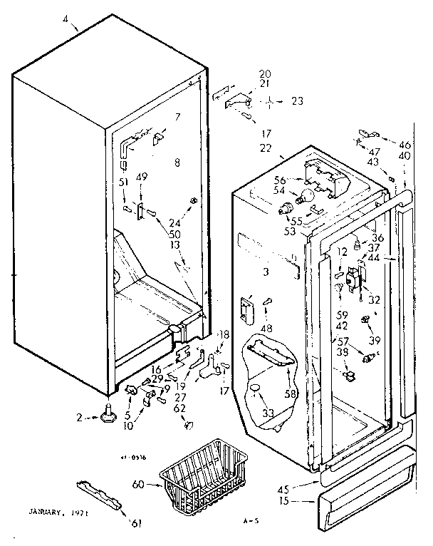 Kenmore 106721211 cabinet parts diagram