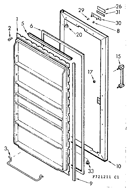 Kenmore 106721211 door parts diagram