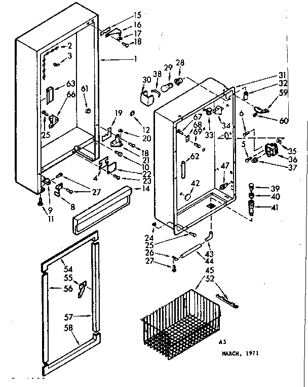 Kenmore 106721421 cabinet parts diagram