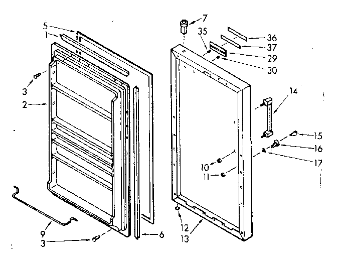 Kenmore 106721421 door parts diagram