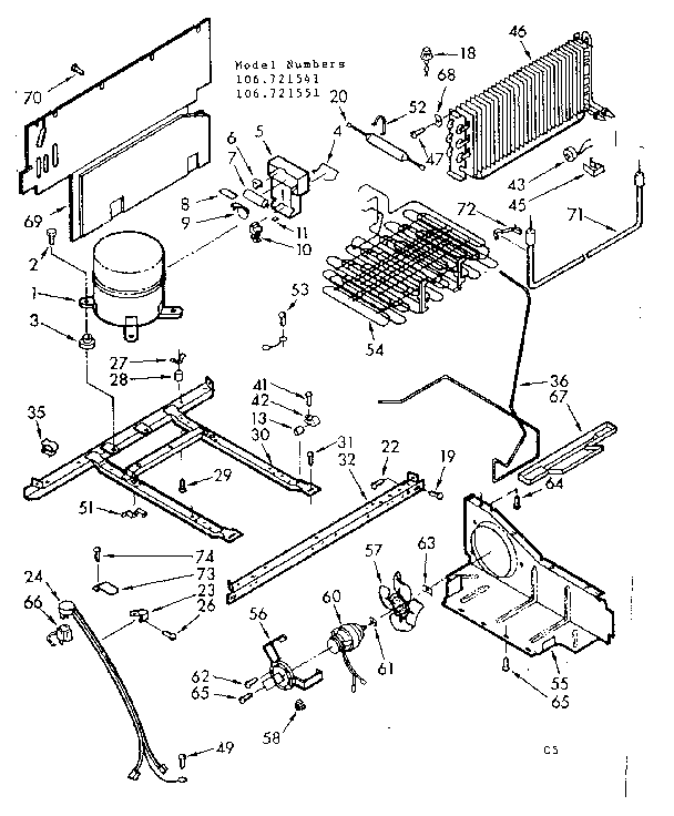 Kenmore 106721541 unit parts diagram