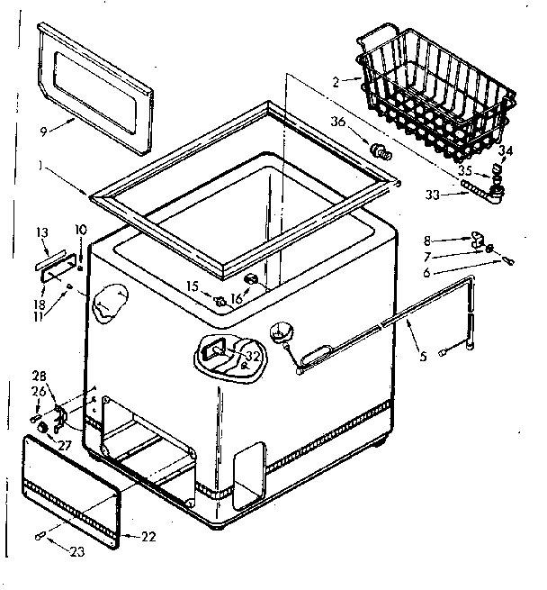 Kenmore 198711141 cabinet parts diagram
