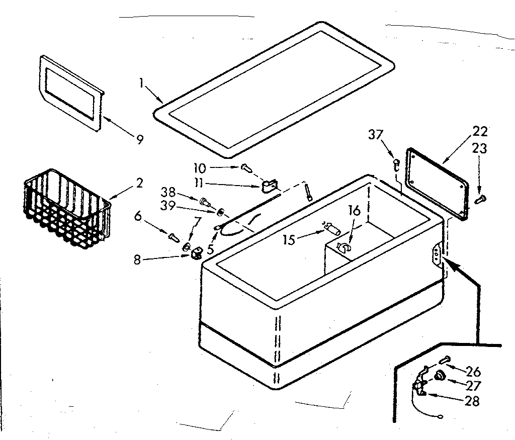 Kenmore 198711211 cabinet parts diagram