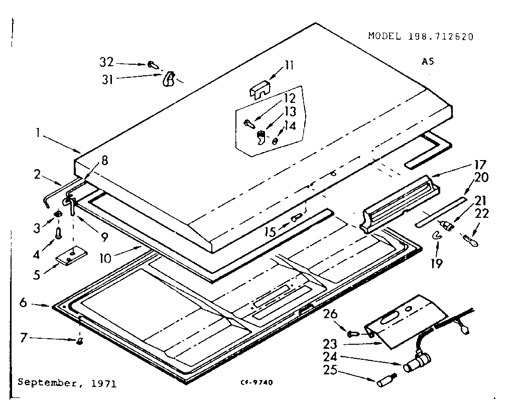Kenmore 198712620 door parts diagram