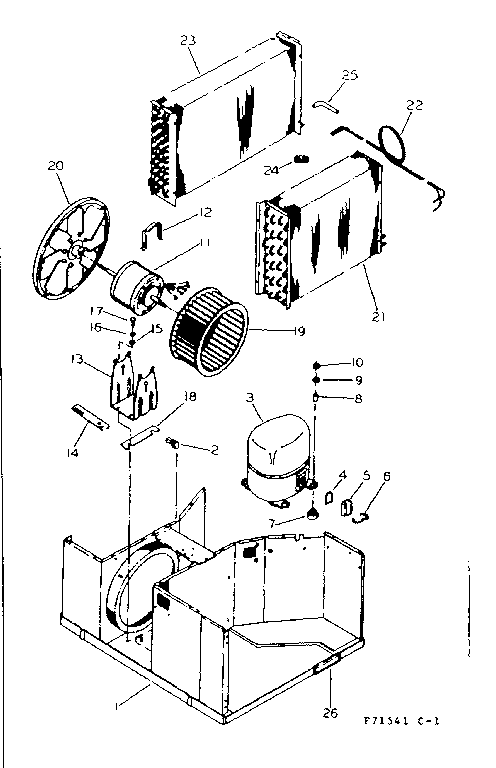 Kenmore 25371541 refrigeration system & air handling parts diagram