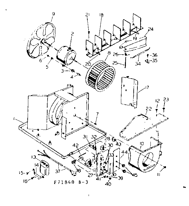 Kenmore 25371840 ellectrical system & air handling parts diagram