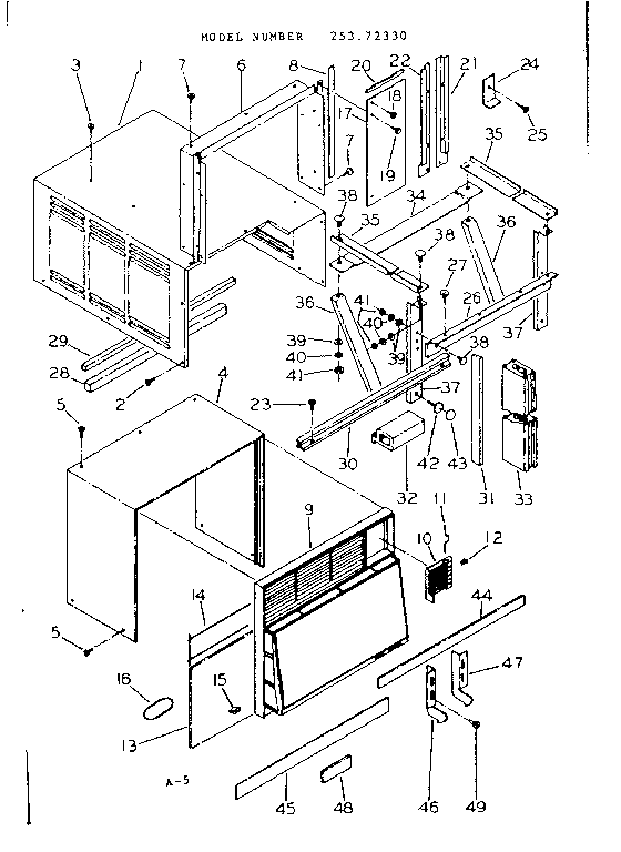 Kenmore 25372330 cabinet & installation parts diagram