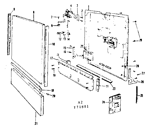 Kenmore 58771881 door details diagram