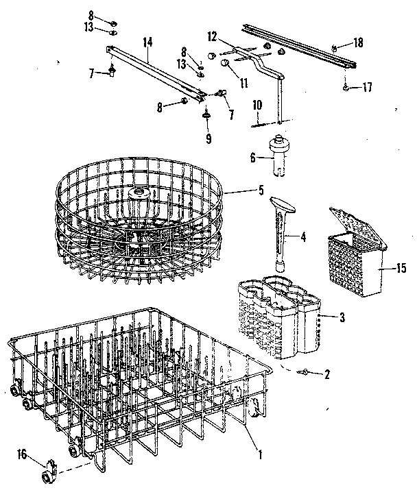 Kenmore 58771901 rack assemblies diagram