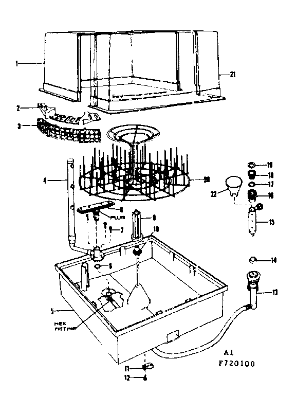 Kenmore 587720100 action dishwasher diagram