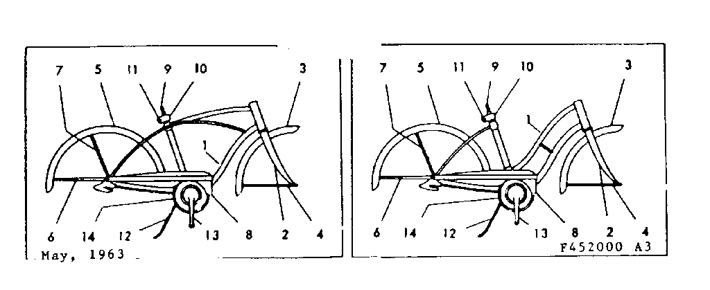 Sears 502452100 frame assembly diagram