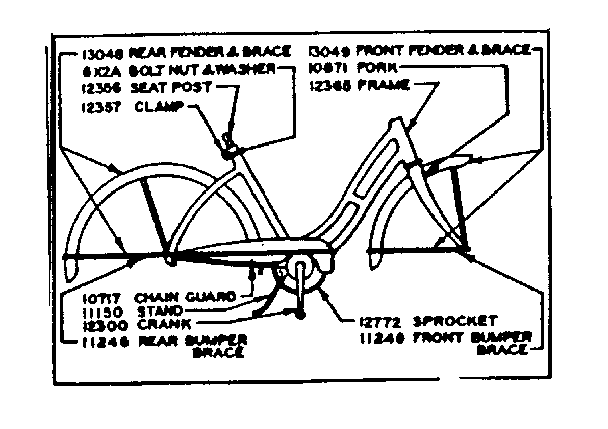 Sears 50245401 frame assembly diagram