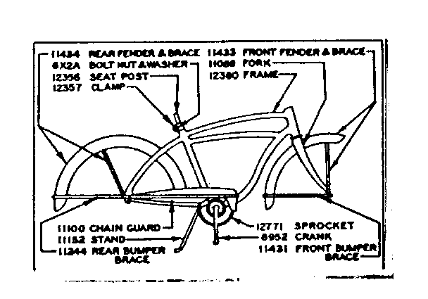 Sears 50245401 frame assembly 802.45521 diagram
