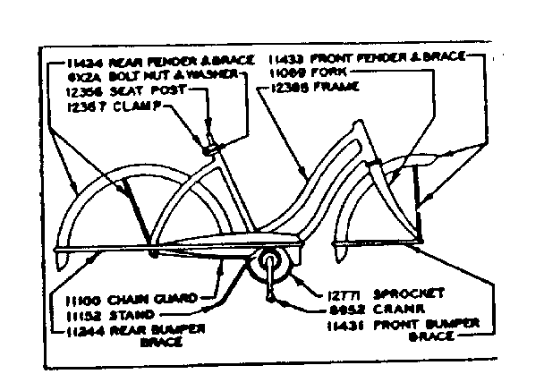 Sears 50245401 frame assembly diagram