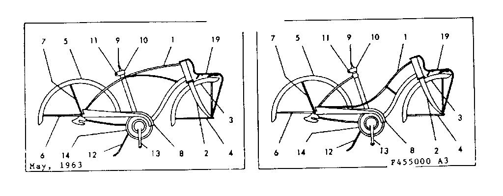 Sears 502455100 frame assembly diagram