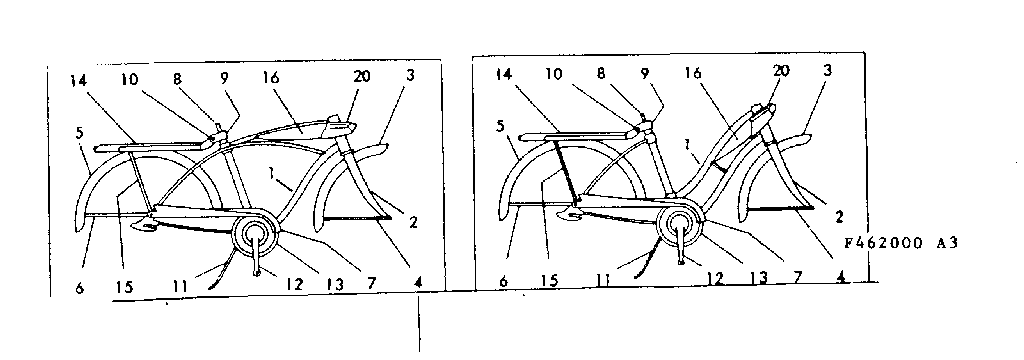 Sears 502462300 frame assembly diagram
