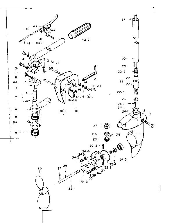 Sears 36958511 propeller and shaft assembly diagram