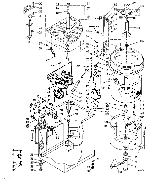 Kenmore 1106805851 machine sub-assembly diagram