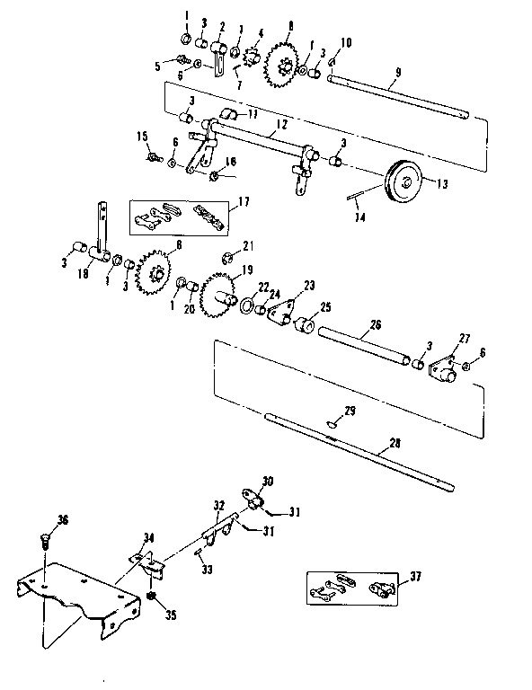 Craftsman 13181929 axle support assembly diagram