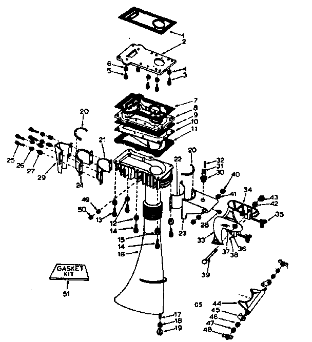 Craftsman 21758821 column assembly diagram