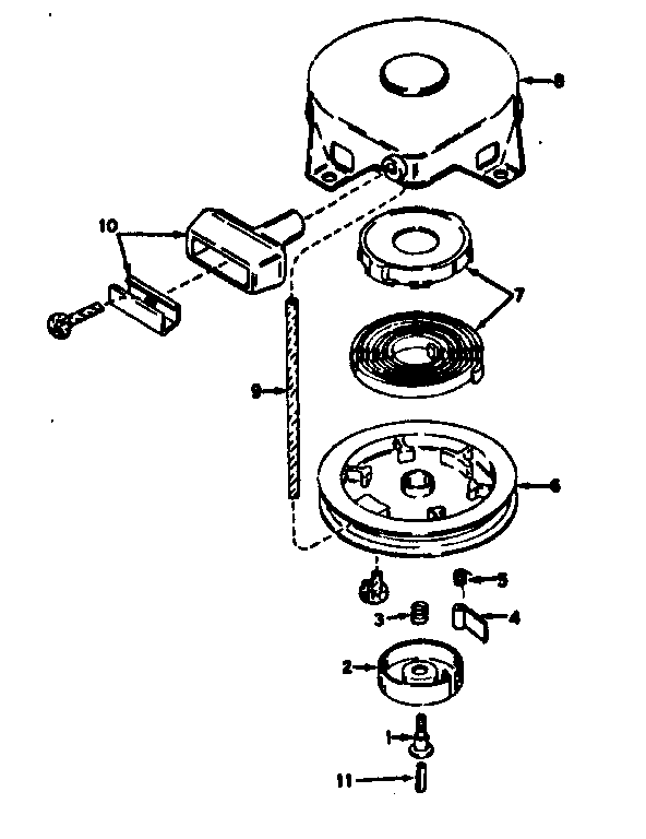 Craftsman 21758821 rewind starter assembly no. 590420 diagram