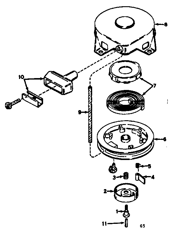 Craftsman 21759450 rewind starter diagram