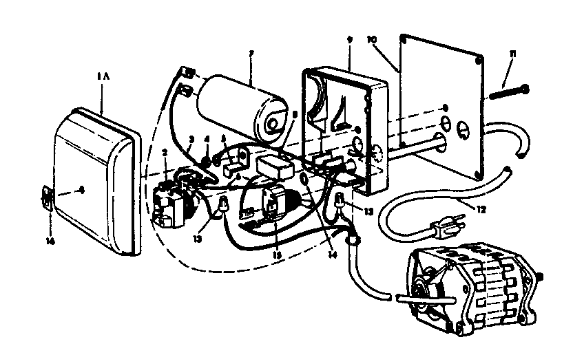 Craftsman 11324130 motor & control box assembly diagram