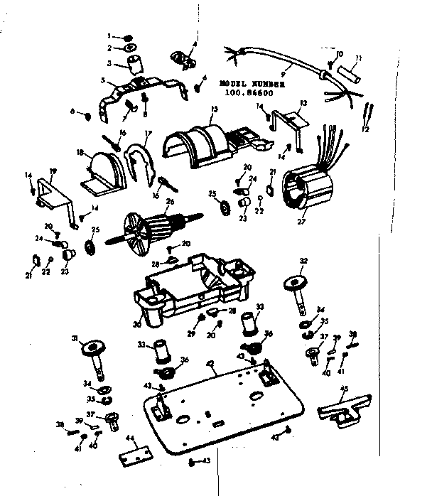 Kenmore 10084600 internal machine parts diagram