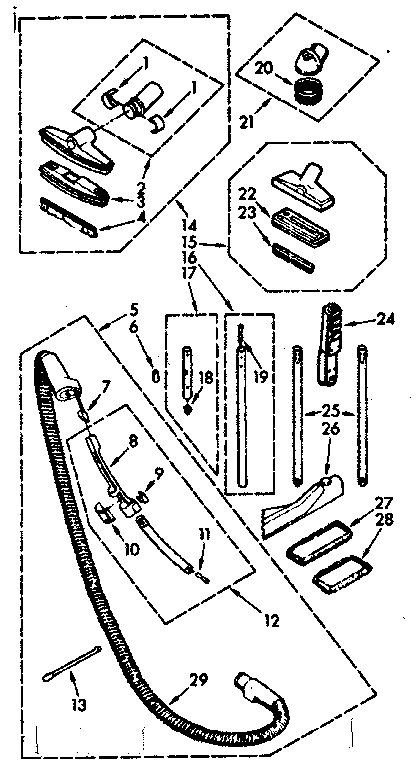 Kenmore 11622980 attachment parts diagram
