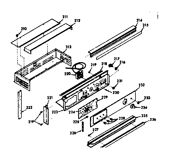 Kenmore 1033247290 control panel section diagram