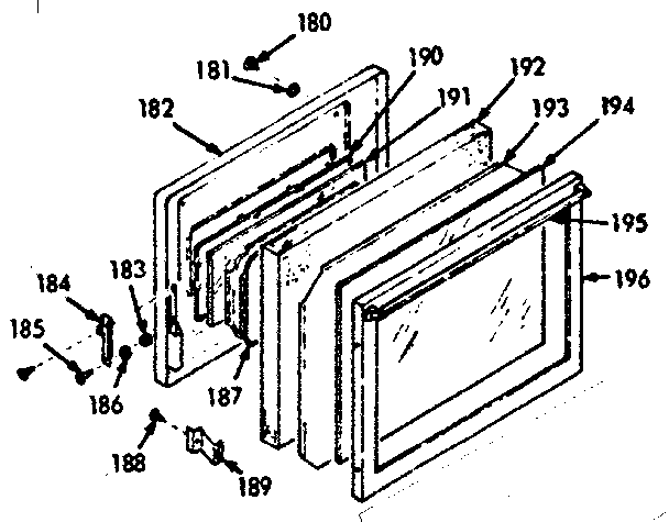 Kenmore 1034227290 full glass oven door diagram