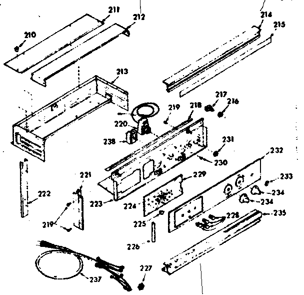 Kenmore 1034227290 control panel section diagram