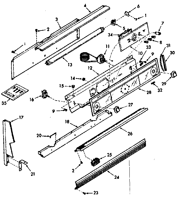 Kenmore 1037187222 backguard section diagram
