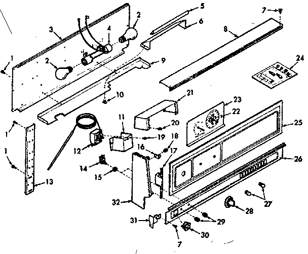 Kenmore 1037267310 backguard section diagram