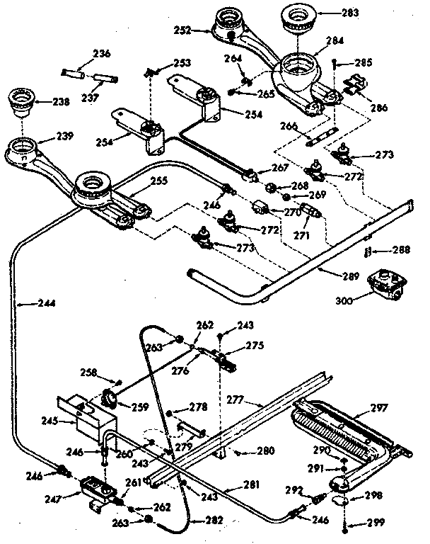 Kenmore 1037267310 burner section diagram