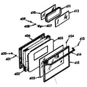 Kenmore 1037287340 oven door section diagram