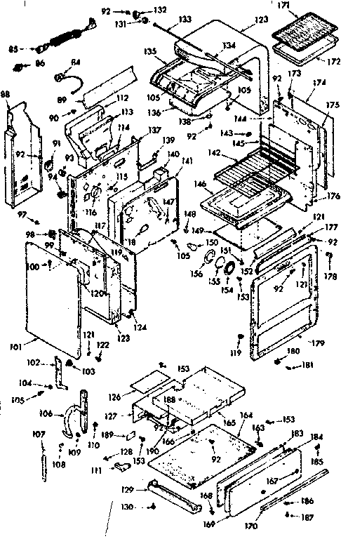 Kenmore 1037337221 body section diagram