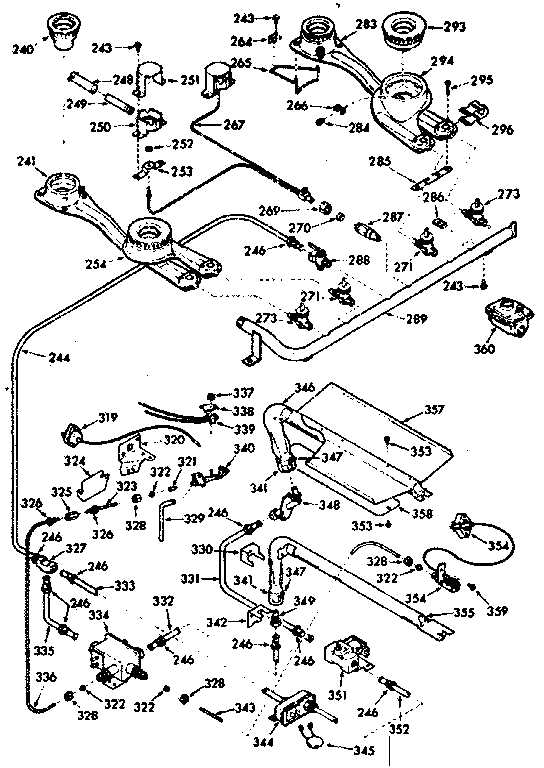 Kenmore 1037337221 burner section diagram