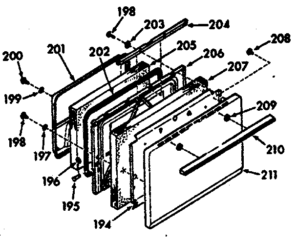 Kenmore 1037337242 oven door diagram