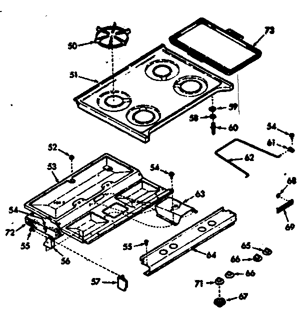 Kenmore 1037357212 main top section diagram