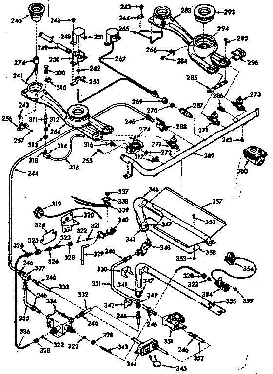 Kenmore 1037357212 burner section diagram