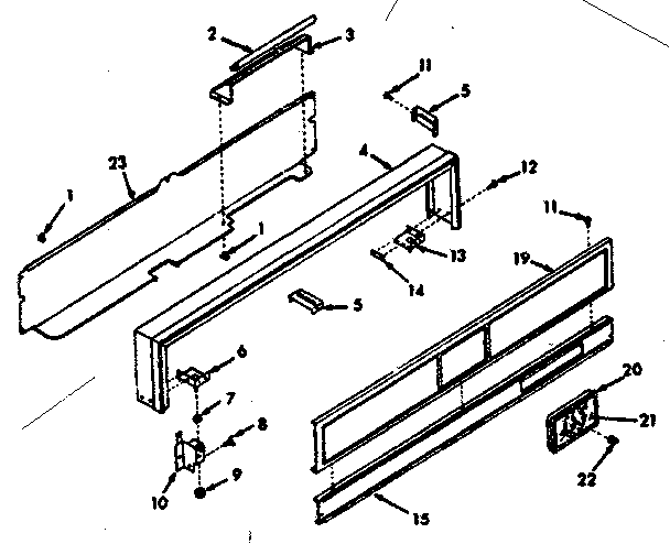 Kenmore 1037427261 backguard section diagram