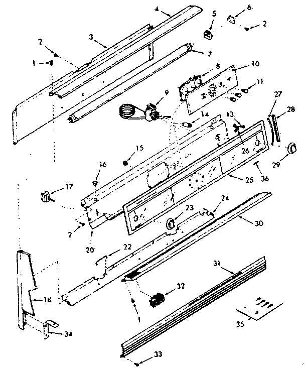 Kenmore 1037467241 backguard section diagram